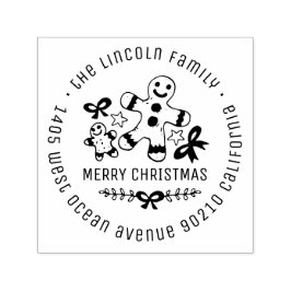 Gingerbrei Weihnachtsweihnachtsfeiertag Rücksendea Permastempel