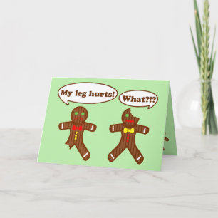 Gingerbrei Weihnachtsweihnachtsfest Spaß   Green Feiertagskarte
