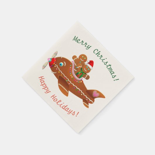 Gingerbrei Xmas Cartoon Serviette (Ecke)
