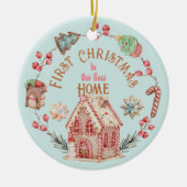 Gingerbret Wünsche: Neuer Zuhause & Name Cookie Wr Keramik Ornament (Vorne)