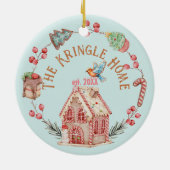 Gingerbret Wünsche: Neuer Zuhause & Name Cookie Wr Keramik Ornament (Hinten)