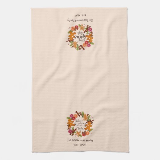 Gingerbrett Citrus Gewürz Kraath Weihnachtsfeierta Geschirrtuch (Vertikal)