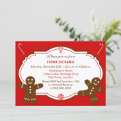 Gingerbrett Cookie Exchange-Party Einladung (Stehend Vorderseite)