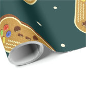 Gingerbrett Cookie Weihnachts Video Game Controlle Geschenkpapier (Rolleneckpunkt)