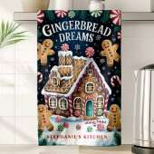 Gingerbrett Dreams Personalisiert Weihnachten Geschirrtuch