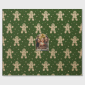 Gingerbrett Forest Personalisiertes Weihnachtsfest Geschenkpapier (Flach)