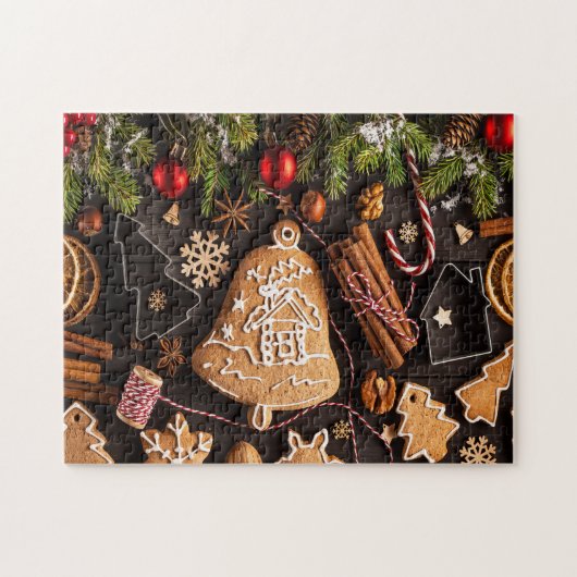 Gingerbrett Für Weihnachten Party Jigsaw Puzzle (Horizontal)