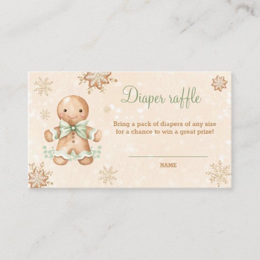 Gingerbrett Green Baby Duwer Windelwaschkarte Begleitkarte (Vorderseite)