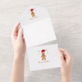 Gingerbrett Grüße Weihnachten All In One Einladung (Abreißtisch)