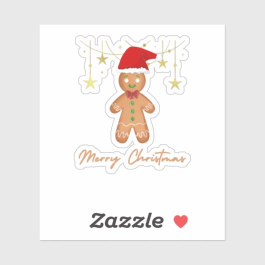 Gingerbrett Grüße Weihnachten Aufkleber (Blatt)
