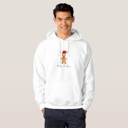 Gingerbrett Grüße Weihnachten Hoodie (Vorne ganz)