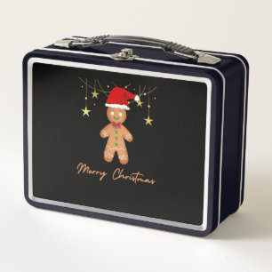 Gingerbrett Grüße Weihnachten Metall Brotdose