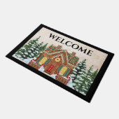 Gingerbrett Haus Weihnachten Türmatte Matte (Schrägansicht)