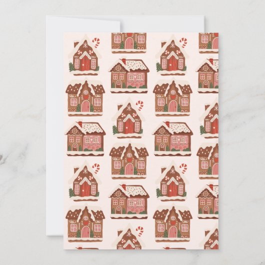 Gingerbrett House Modernes Weihnachtsfest Party Einladung (Rückseite)