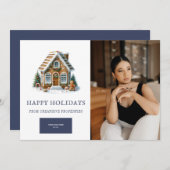 Gingerbrett Hütte Real Anwesen Foto Feiertagskarte (Vorne/Hinten)