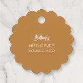 Gingerbrett Hütte Winter Nesting Baby Dusche Geschenkanhänger (Rückseite)