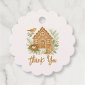 Gingerbrett Hütte Winter Nesting Baby Dusche Geschenkanhänger (Vorderseite)