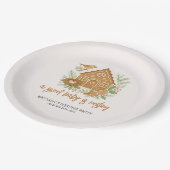 Gingerbrett Hütte Winter Nesting Baby Dusche Pappteller (Schrägansicht)