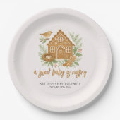 Gingerbrett Hütte Winter Nesting Baby Dusche Pappteller (Vorderseite)