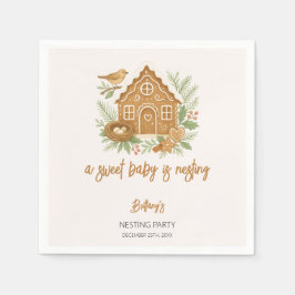 Gingerbrett Hütte Winter Nesting Baby Dusche Serviette