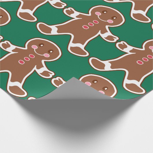 Gingerbrett Jungs Holiday Wapping Papier Geschenkpapier (Ecke)