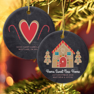 Gingerbrett Neue Zuhause Chalkboard Holiday Custom Keramik Ornament