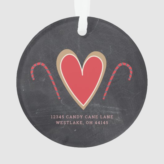 Gingerbrett Neue Zuhause Chalkboard Holiday Custom Ornament (Rückseite)