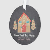 Gingerbrett Neue Zuhause Chalkboard Holiday Custom Ornament (Vorderseite)