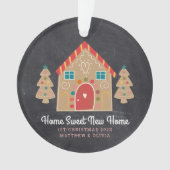 Gingerbrett Neue Zuhause Chalkboard Holiday Custom Ornament (Vorderseite)