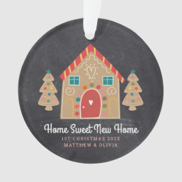 Gingerbrett Neue Zuhause Chalkboard Holiday Custom Ornament