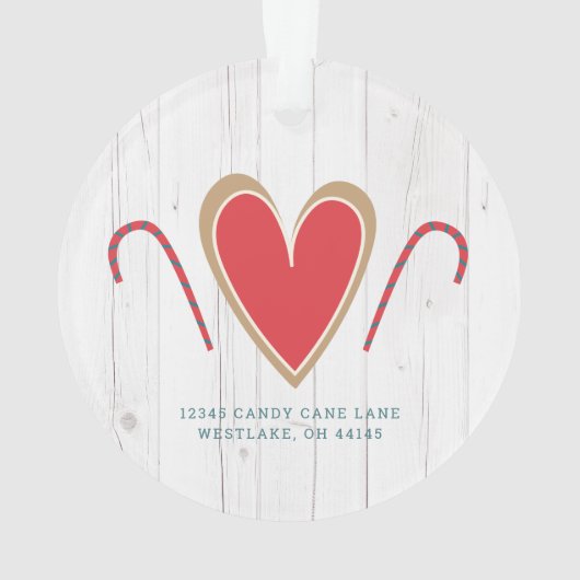 Gingerbrett Neue Zuhause Rustic Wood Holiday Custo Ornament (Rückseite)