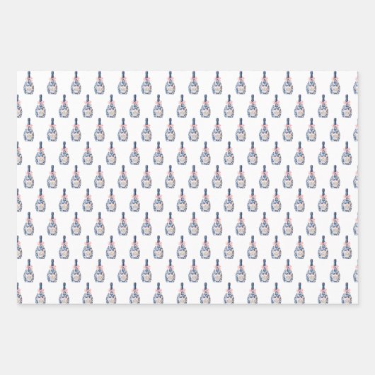 Gingerbrett Pastel Chinoiserie Weihnachtspreppy Geschenkpapier Set (Vorderseite)