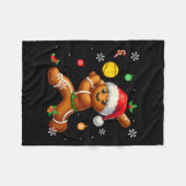 Gingerbrett Playing Softball Weihnachtsspielerisch Fleecedecke (Vorderseite (Horizontal))