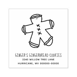 Gingerbrett Rustic Business|Familienname-Adresse Gummistempel