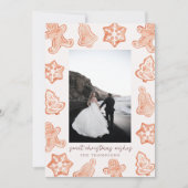 Gingerbrett Wasserfarbe Moderne Weihnachtsfotokart Einladung (Vorderseite)