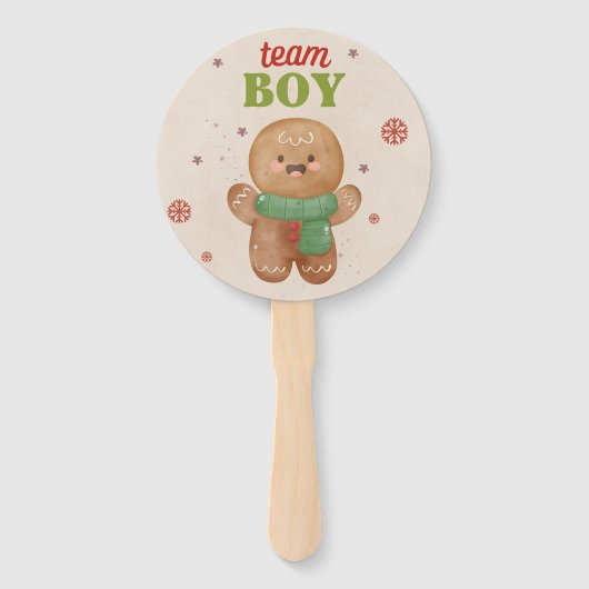 Gingerbrett Weihnachtsgeschlecht offenbart Junge M Fächer (Rückseite)