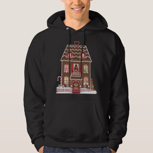 Gingerbrett Weihnachtshaus Hoodie (Vorderseite)