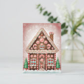 Gingerbrett Weihnachtshaus, Postkreuz Postkarte (Stehend Vorderseite)