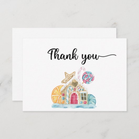 Gingerbrey Dankeschön-Karte Dankeskarte (Vorne/Hinten)