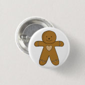 GingerBroad Man Weihnachtskost Button (Vorne & Hinten)