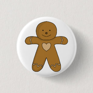 GingerBroad Man Weihnachtskost Button