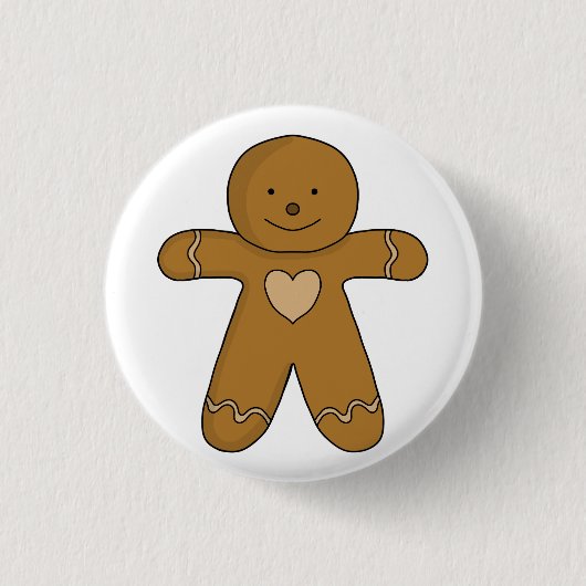 GingerBroad Man Weihnachtskost Button (Vorderseite)