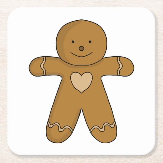 GingerBroad Man Weihnachtskost Rechteckiger Pappuntersetzer (Vorderseite)
