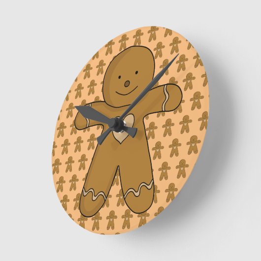 GingerBroad Man Weihnachtskost Runde Wanduhr (Winkel)