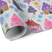 Gingerbrot 2 Design Holiday Wrapping Paper Geschenkpapier (Rolleneckpunkt)