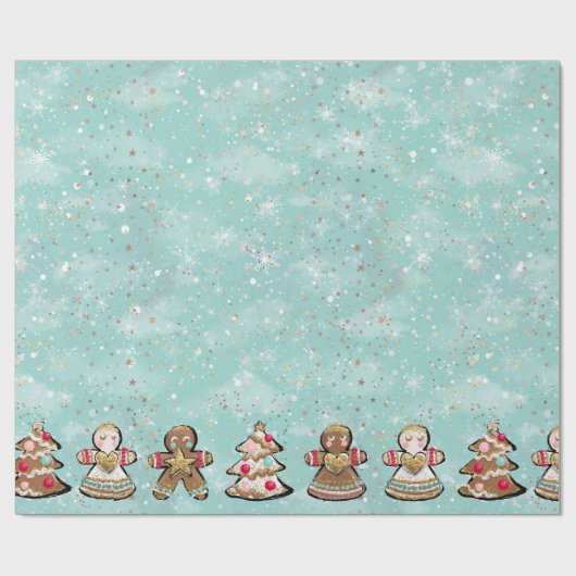 Gingerbrot Angel Weihnachtskochtopf Geschenkpapier (Flach)