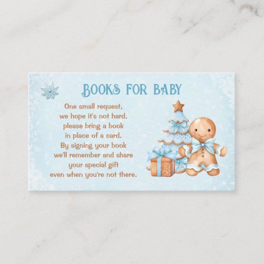 Gingerbrot Blue Baby Duschbücher für Baby Begleitkarte (Vorderseite)