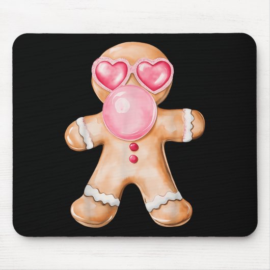 Gingerbrot blühende Blase Gum Nk Sungles Christma Mousepad (Vorne)