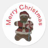 Gingerbrot Boy Classic Round Stickers (Vorderseite)