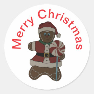 Gingerbrot Boy Classic Round Stickers